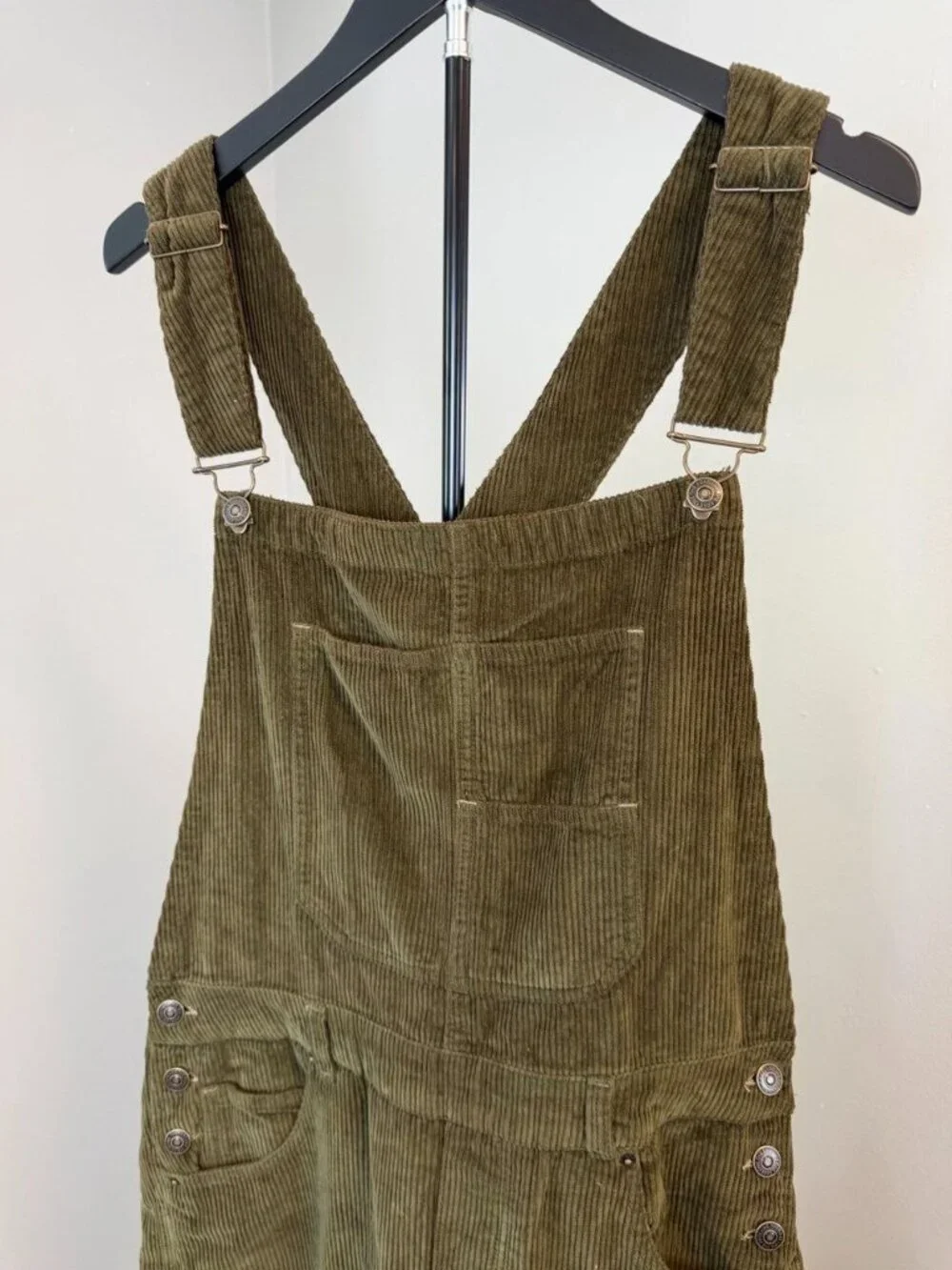 Free People Good Luck Cord Overalls in Fir Green Size Large - Picture 7 of 14